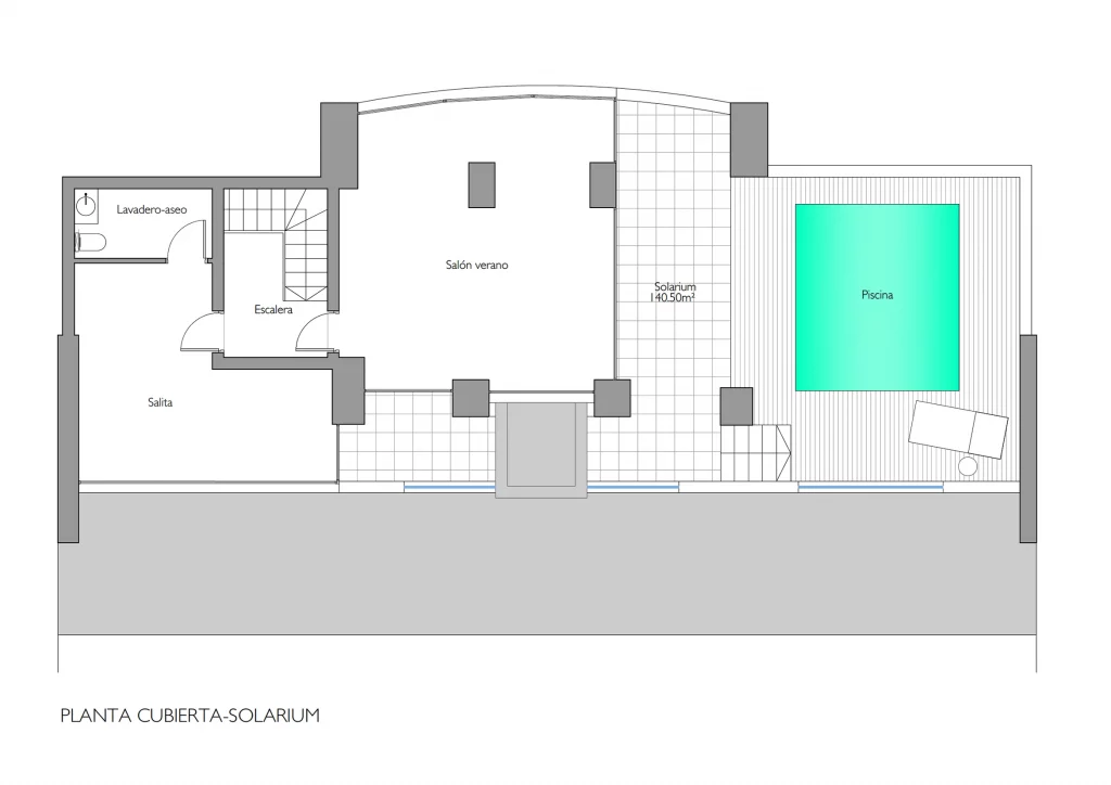 Teatinos floor plan for roof terrace